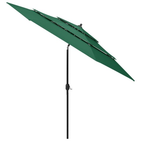 3-POZIOMOWY PARASOL NA ALUMINIOWYM SŁUPKU ZIELONY 3M