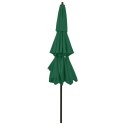 3-POZIOMOWY PARASOL NA ALUMINIOWYM SŁUPKU ZIELONY 3M