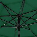 3-POZIOMOWY PARASOL NA ALUMINIOWYM SŁUPKU ZIELONY 3M