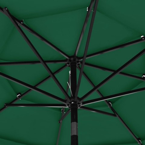 3-POZIOMOWY PARASOL NA ALUMINIOWYM SŁUPKU ZIELONY 3M