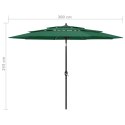 3-POZIOMOWY PARASOL NA ALUMINIOWYM SŁUPKU ZIELONY 3M