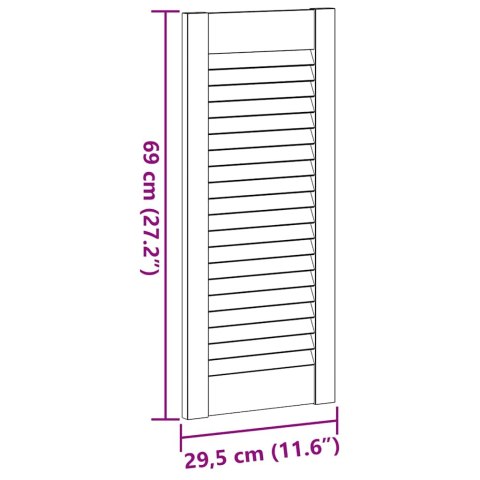 VidaXL Drzwi do szafek żaluzjowe 4 szt. 69x29,5 cm lite drewno sosnowe
