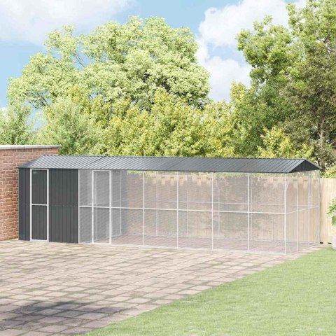 VidaXL Klatka dla ptaków z przechowywaniem Antracyt 860 x 310 x 247 cm