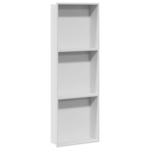 VidaXL Nisza prysznicowa Biały 90 x 30 x 9,5 cm Stal nierdzewna