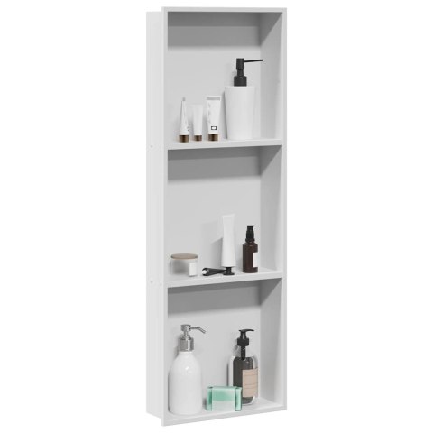 VidaXL Nisza prysznicowa Biały 90 x 30 x 9,5 cm Stal nierdzewna