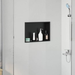 VidaXL Nisza prysznicowa Czarny 45 x 30 x 9,5 cm Stal nierdzewna
