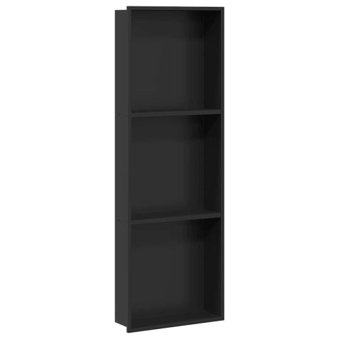 VidaXL Nisza prysznicowa Czarny 92 x 32 x 10 cm Stal nierdzewna