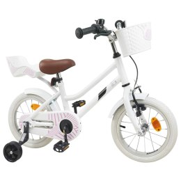 VidaXL Rower Dziecięcy 14 Cali dla dzieci w wieku 3-5 lat Biały