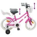 VidaXL Rower Dziecięcy 14 Cali dla dzieci w wieku 3-5 lat Ciemny Róż
