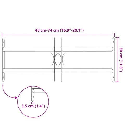 VidaXL Krata bezpieczeństwa do okien z 2 poprzeczkami 3 pcs 43-74 cm