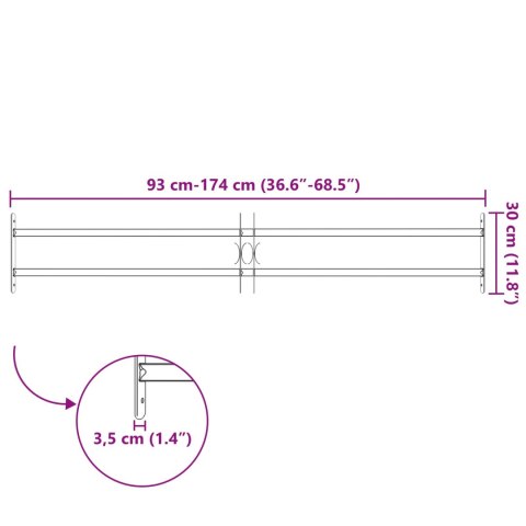 VidaXL Krata bezpieczeństwa do okien z 2 poprzeczkami 3 pcs 93-174 cm