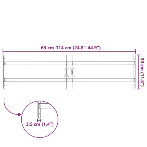 VidaXL Krata bezpieczeństwa do okien z 2 poprzeczkami 63-114 cm