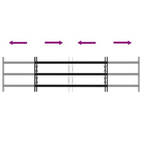VidaXL Krata zabezpieczająca do okien z 3 poprzeczkami 3 pcs 93-174 cm