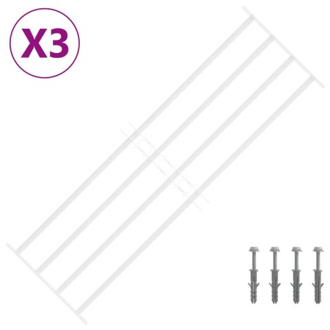 VidaXL Krata zabezpieczająca do okien z 4 poprzeczkami 3 pcs 93-174 cm