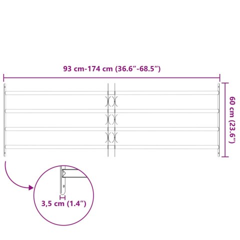 VidaXL Krata zabezpieczająca do okien z 4 poprzeczkami 93-174 cm
