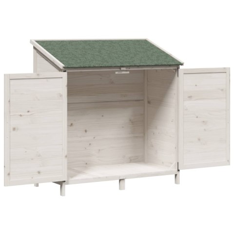 VidaXL Shed ogrodowy Biały 106,5 x 56 x 113,5 cm Drewno inżynieryjne