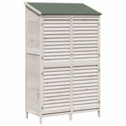 VidaXL Shed ogrodowy Biały 106 x 56 x 176,5 cm Drewno Świerkowe
