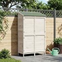 VidaXL Shed ogrodowy Biały 106 x 56 x 176,5 cm Drewno Świerkowe