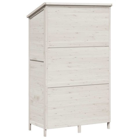 VidaXL Shed ogrodowy Biały 106 x 56 x 176,5 cm Drewno Świerkowe