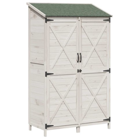 VidaXL Shed ogrodowy Biały 106 x 56 x 176,5 cm Drewno inżynieryjne