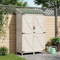 VidaXL Shed ogrodowy Biały 106 x 56 x 176,5 cm Drewno inżynieryjne