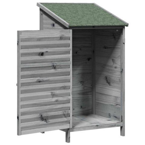 VidaXL Shed ogrodowy Szary 59 x 56 x 113,5 cm Drewno Świerkowe