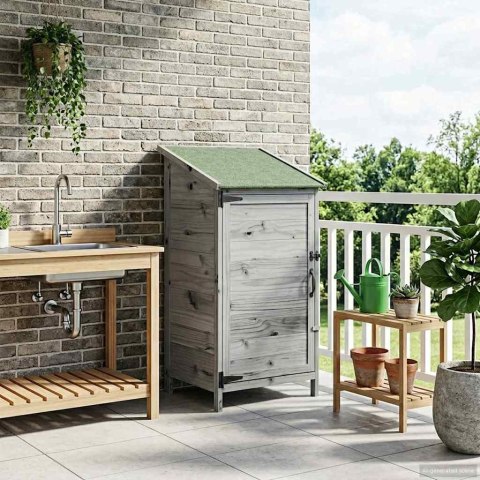 VidaXL Shed ogrodowy Szary 59 x 56 x 113,5 cm Drewno inżynieryjne