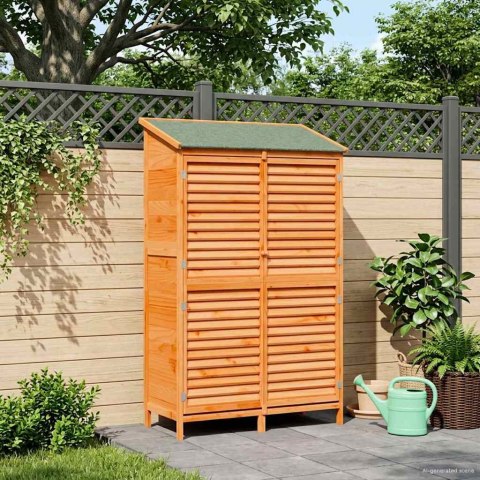 VidaXL Shed ogrodowy brązowy 106 x 56 x 176,5 cm Drewno Świerkowe
