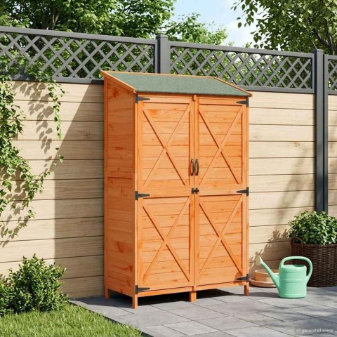 VidaXL Shed ogrodowy brązowy 106 x 56 x 176,5 cm Drewno inżynieryjne
