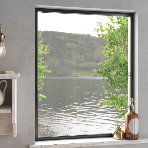 VidaXL Siatka przeciw insektom do okien Antracyt 120 x 140 cm