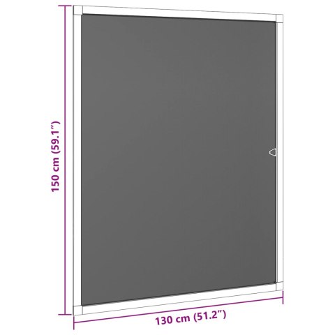 VidaXL Siatka przeciw insektom do okien Antracyt 130 x 150 cm