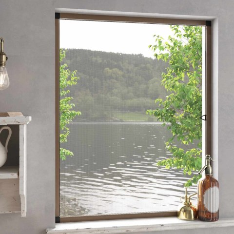 VidaXL Siatka przeciw insektom do okien brązowy 110 x 130 cm