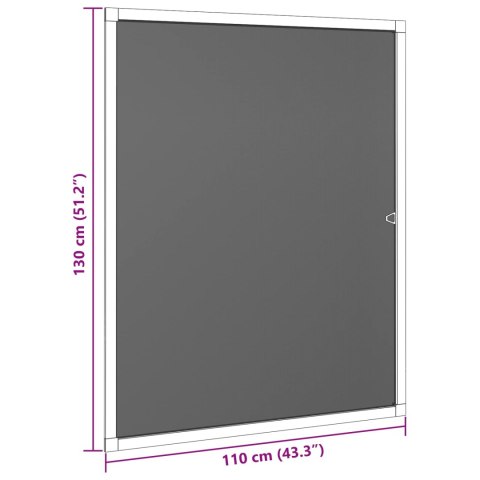 VidaXL Siatka przeciw insektom do okien brązowy 110 x 130 cm