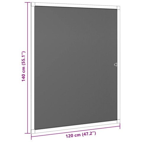 VidaXL Siatka przeciw insektom do okien brązowy 120 x 140 cm