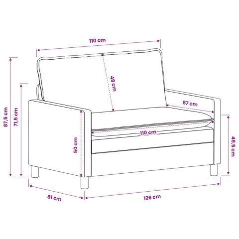 VidaXL Sofa ciemnoszary 126 x 81 x 87,5 cm Poliester