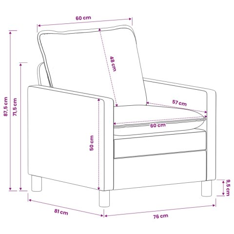VidaXL Sofa ciemnoszary 76 x 81 x 87,5 cm Poliester
