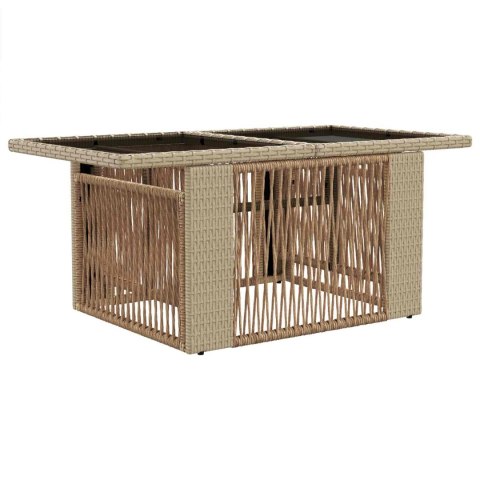 VidaXL Stół Ogrodowy Beżowy 100 x 55 x 37 cm Rattan PE i Szkło