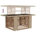 VidaXL Stół Ogrodowy Beżowy 100 x 55 x 37 cm Rattan PE i Szkło