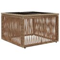 VidaXL Stół Ogrodowy Beżowy i czarny 55 x 55 x 37 cm Rattan PE i Szkło