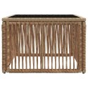 VidaXL Stół Ogrodowy Beżowy i czarny 55 x 55 x 37 cm Rattan PE i Szkło