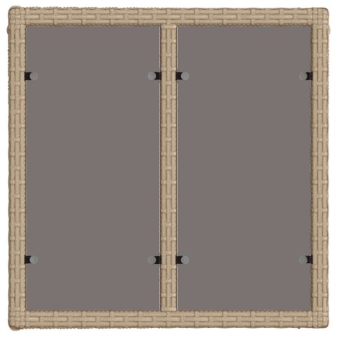 VidaXL Stół Ogrodowy Beżowy i czarny 55 x 55 x 37 cm Rattan PE i Szkło