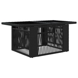 VidaXL Stół Ogrodowy Czarny 100 x 55 x 37 cm Rattan PE i Szkło