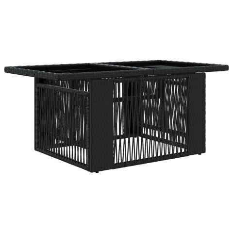 VidaXL Stół Ogrodowy Czarny 100 x 55 x 37 cm Rattan PE i Szkło