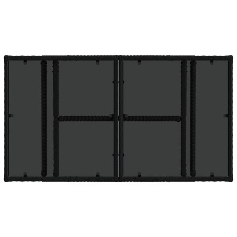 VidaXL Stół Ogrodowy Czarny 100 x 55 x 37 cm Rattan PE i Szkło