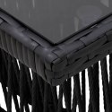 VidaXL Stół Ogrodowy Czarny 100 x 55 x 37 cm Rattan PE i Szkło
