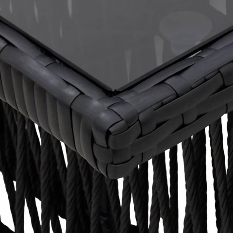 VidaXL Stół Ogrodowy Czarny 100 x 55 x 37 cm Rattan PE i Szkło
