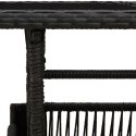 VidaXL Stół Ogrodowy Czarny 100 x 55 x 37 cm Rattan PE i Szkło