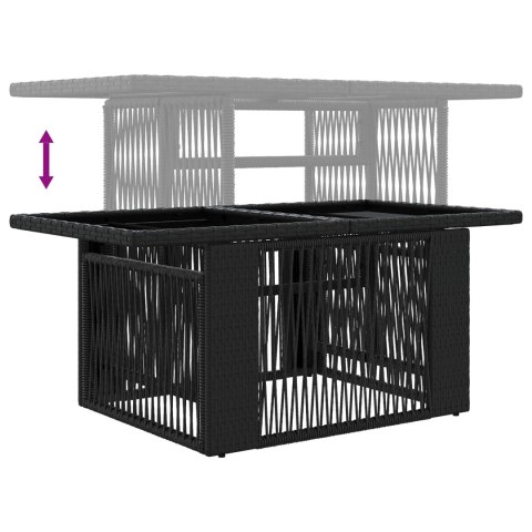 VidaXL Stół Ogrodowy Czarny 100 x 55 x 37 cm Rattan PE i Szkło