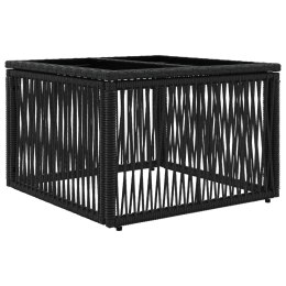 VidaXL Stół Ogrodowy Czarny 55 x 55 x 37 cm Rattan PE i Szkło