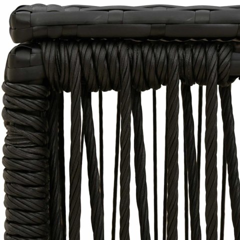 VidaXL Stół Ogrodowy Czarny 55 x 55 x 37 cm Rattan PE i Szkło